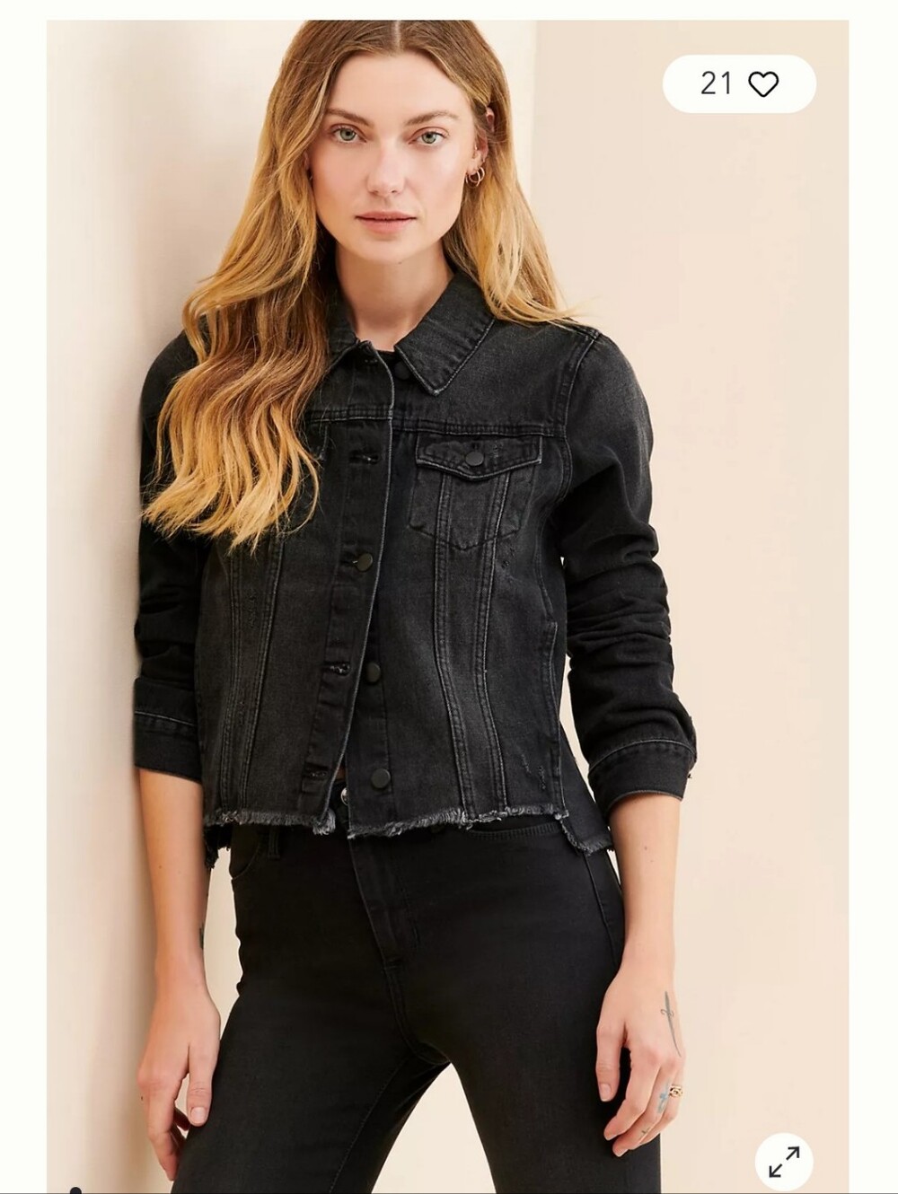 Anthropologie AG Distressed BLACK ROBYN Denim Jacket XS